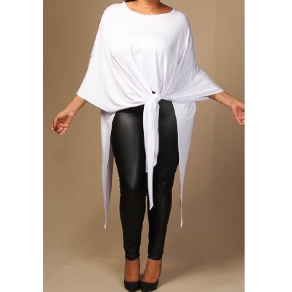 White Solid Asymmetrical Top - Picture 3 of 4